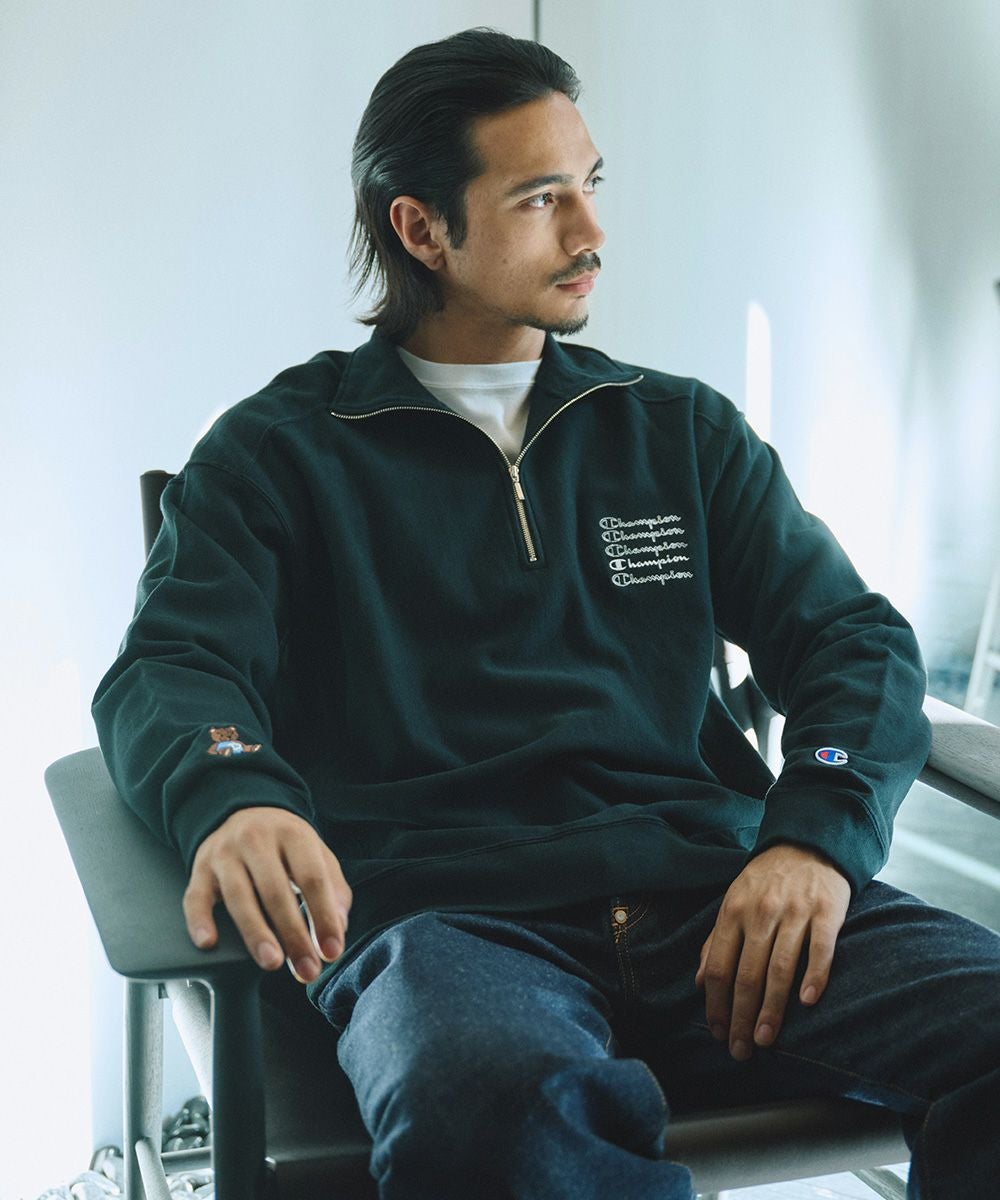 Women's】Champion×DSC Reverse Weave Half Zip Sweat Shirt(SALE