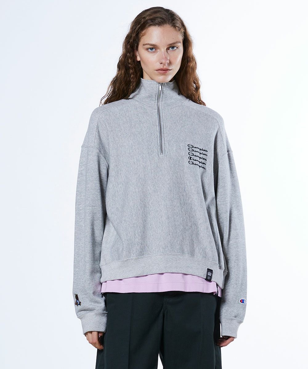 Women's】Champion×DSC Reverse Weave Half Zip Sweat Shirt(SALE