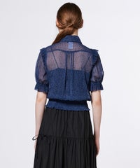 DSC / デニムプリントシフォンブラウス TOPS Night STORE | ダブル 