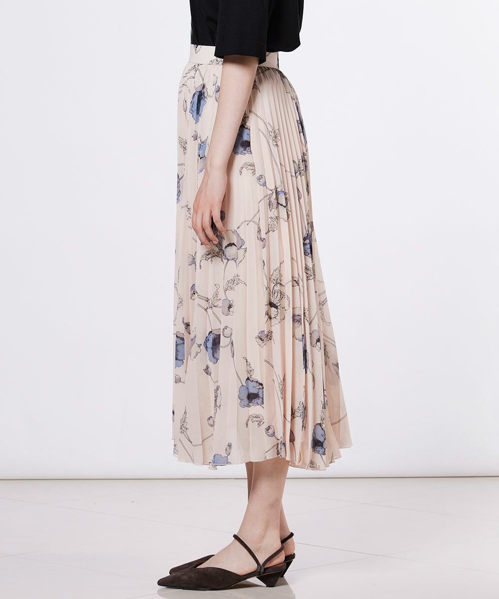 Sov. DOUBLE STANDARD フラワーサテンスカート 36 Sov. / フラワーシフォンプリーツスカート BOTTOMS Night STORE
