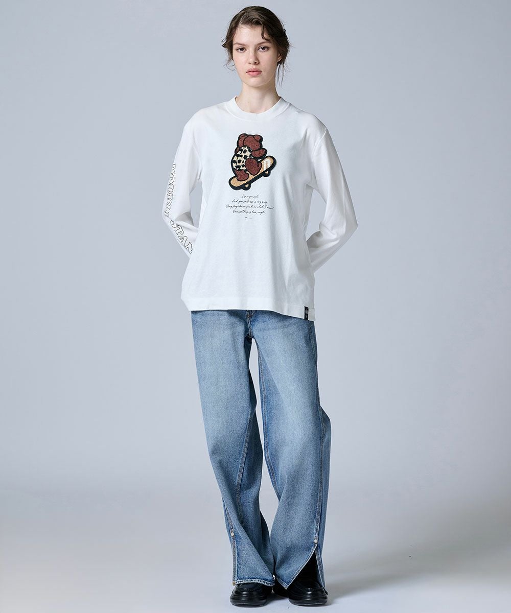 美品✨ダブルスタンダードクロージング スケボーベアワッペンロングTシャツ DSC / スケボーベアワッペンロングTシャツ(WEB限定) TOPS Night STORE