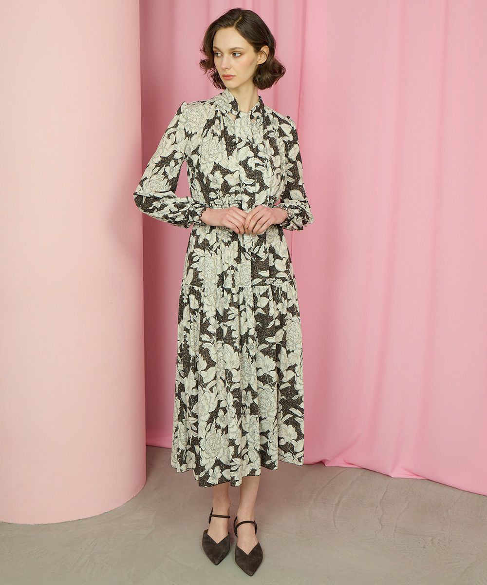 CORCOVADO / Polyester Chiffon ボウタイドレス DRESS Night STORE