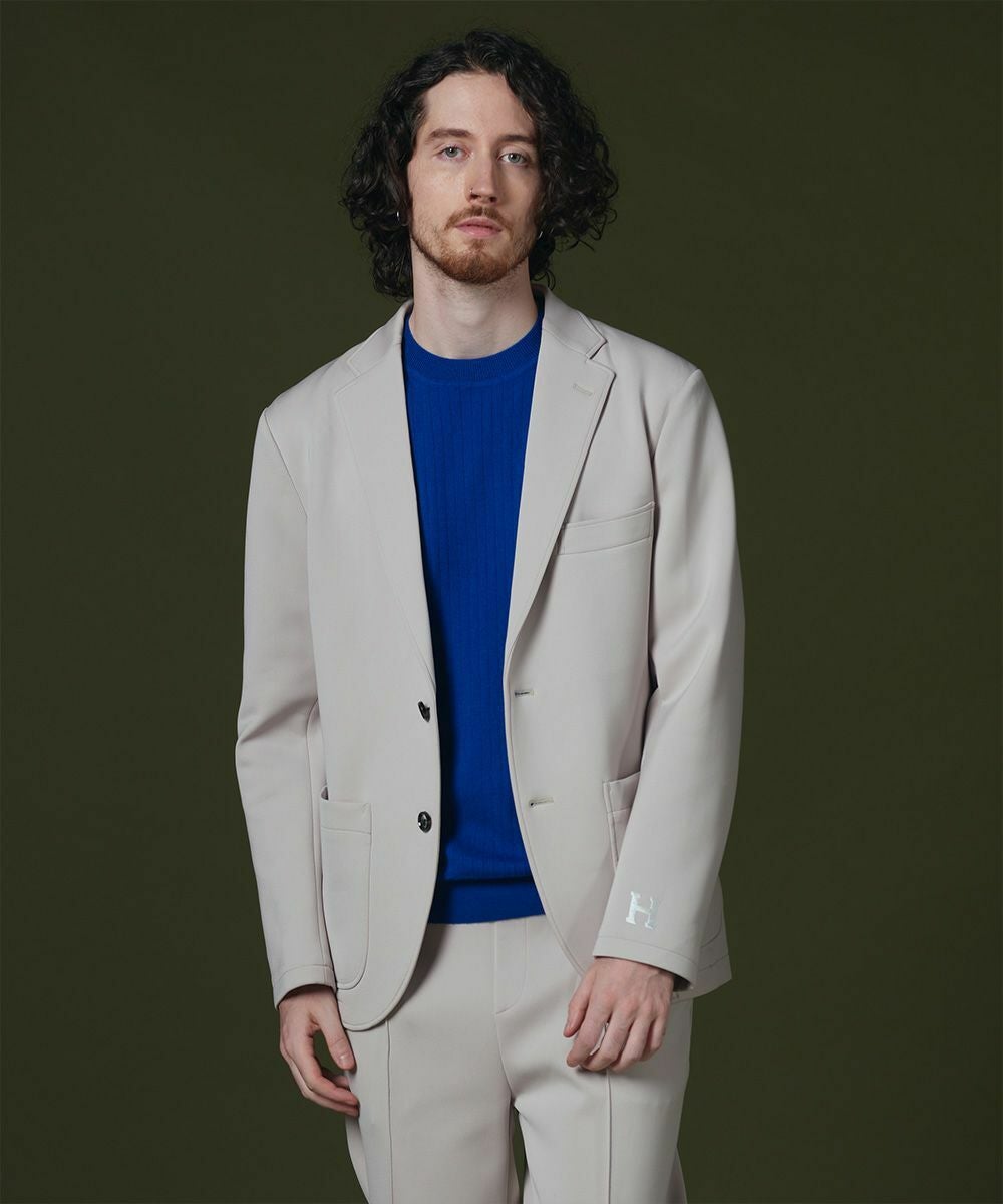 美品　ダブルスタンダードクロージングヒム　ニットテーラード　ダブルブレスト　L D/him スキューバニットジャケット JACKETS Night STORE | ダブル