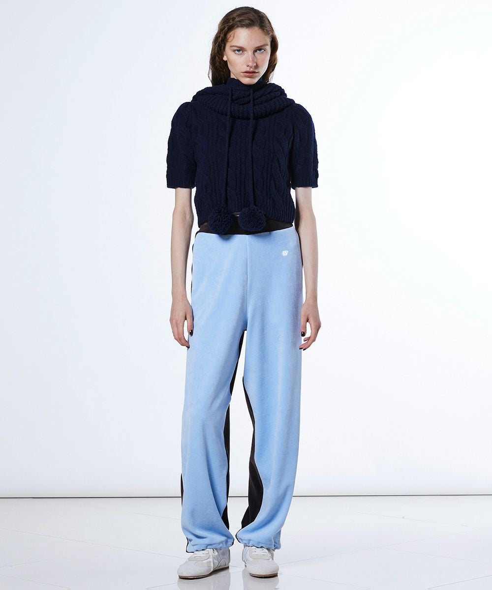 ESSENTIAL / 片畦ケーブルショートニット TOPS Night STORE | ダブル