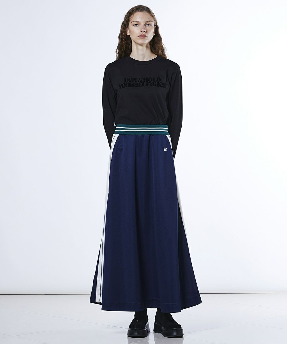 ESSENTIAL / 配色ラインジャージロングスカート BOTTOMS Night STORE