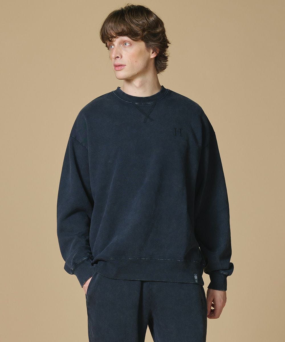 D/him H刺繍 インディゴ染スウェット TOPS Night STORE | ダブル