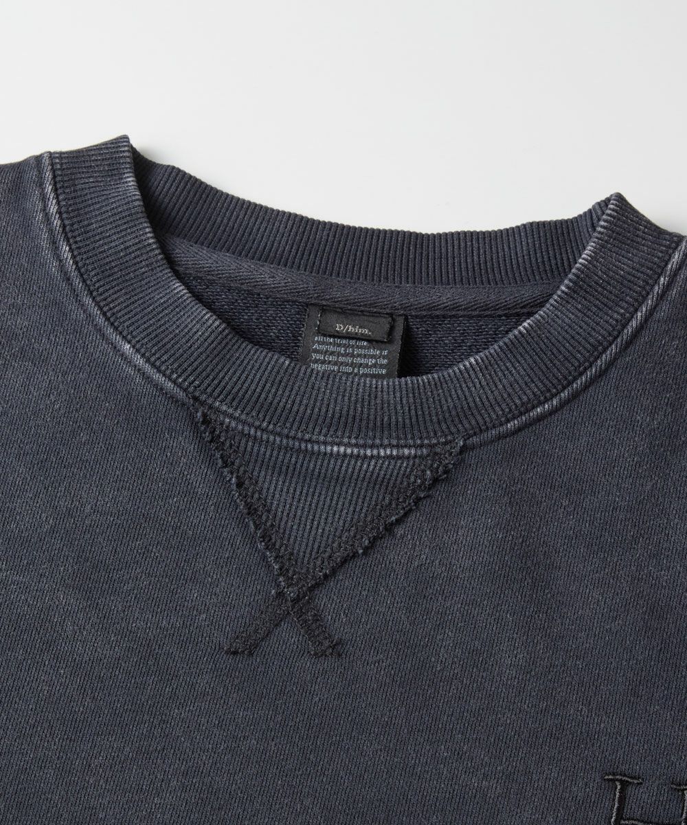 D/him H刺繍 インディゴ染スウェット TOPS Night STORE | ダブル