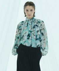 Sov. / フラワーシフォン ボウタイブラウス TOPS Night STORE | ダブル 