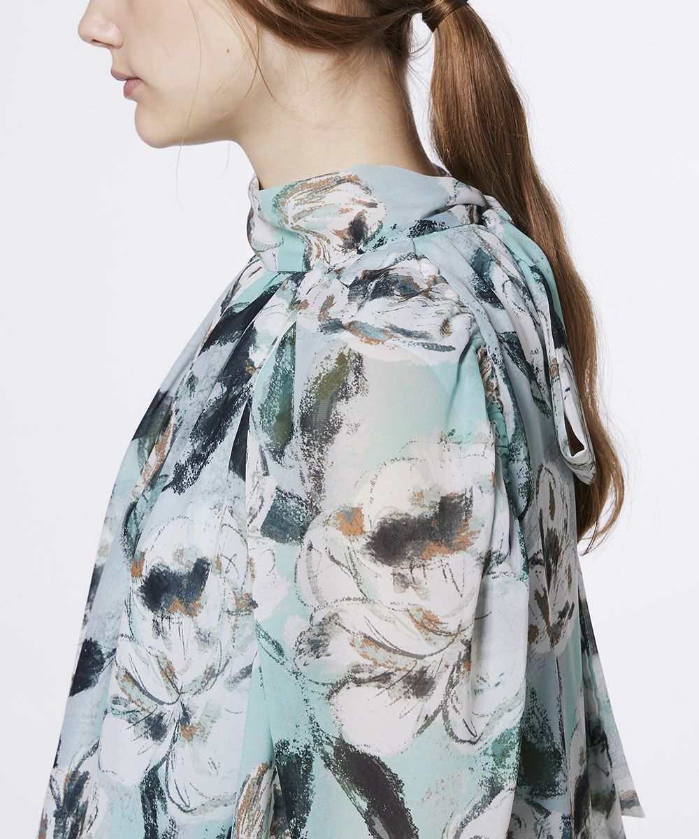 Sov. / フラワーシフォン ボウタイブラウス TOPS Night STORE | ダブル