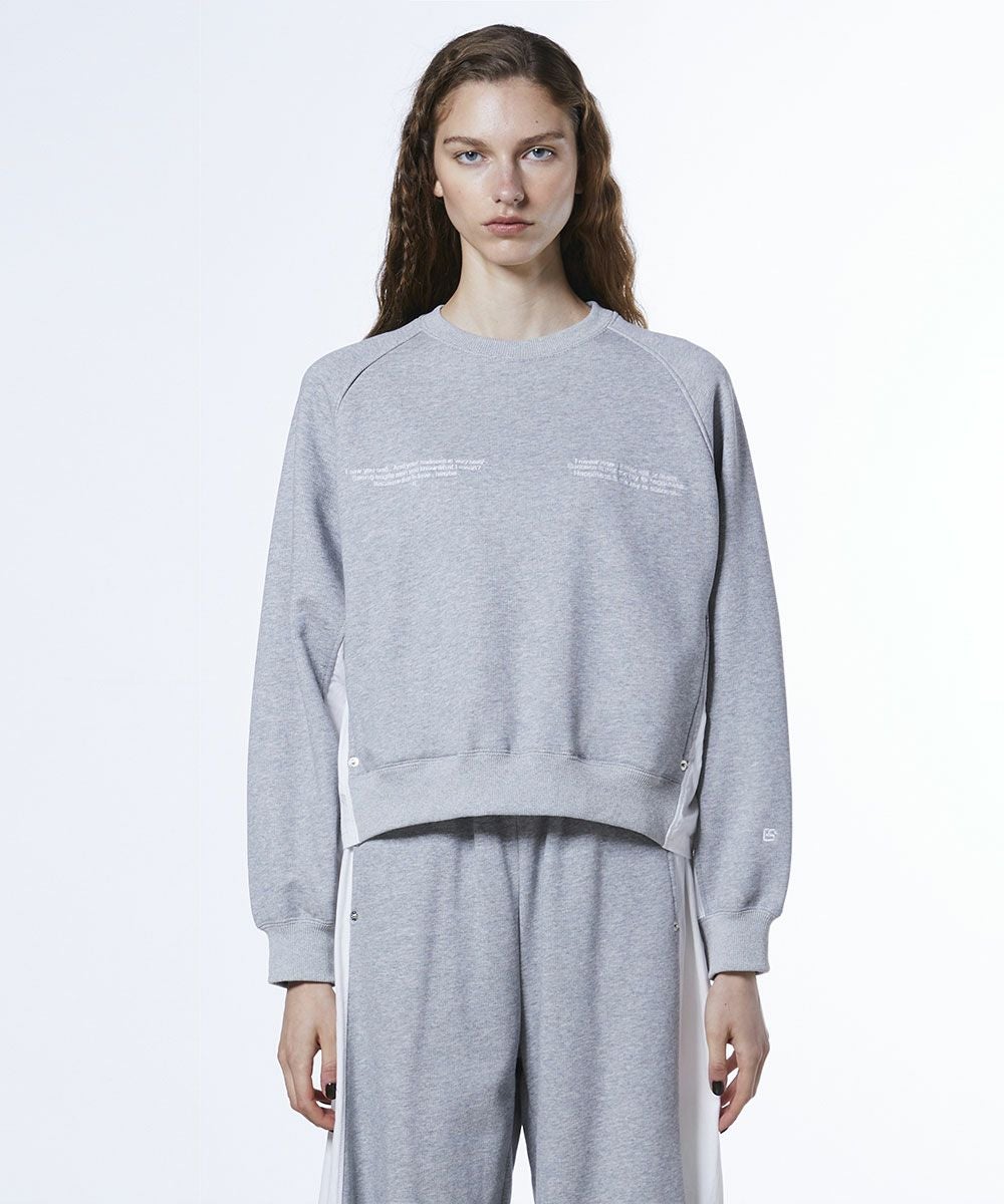 【オフホワイト】タフタドッキングジャージプルオーバー ESSENTIAL / 裏毛タフタドッキングプルオーバー TOPS Night STORE