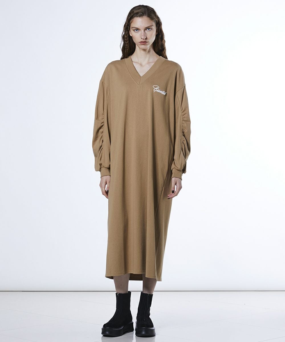 ESSENTIAL / コットン天竺 ギャザーワンピース(SALE) DRESS Night