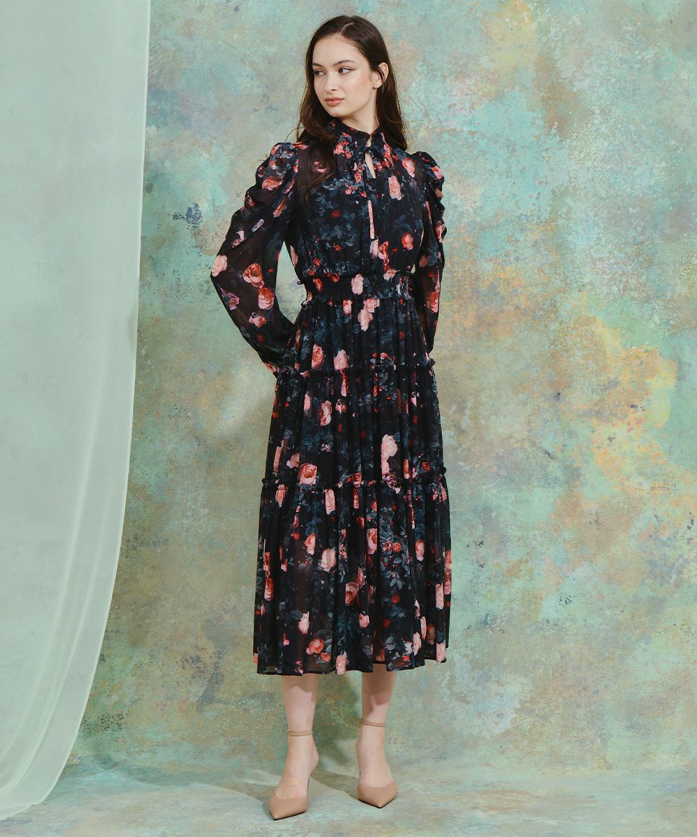 ダブスタ　コルコバード　シフォンワンピース CORCOVADO / シフォンフラワードレス DRESS Night STORE | ダブル