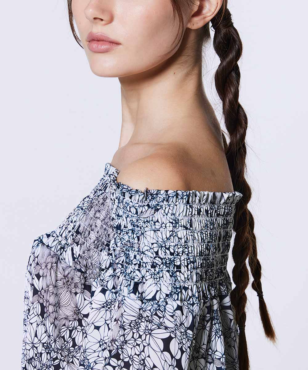 Sov. / シアーサテン オフショルダーティアードワンピース(SALE) DRESS