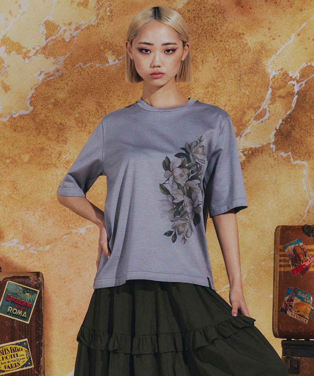 DSC / フラワープリント ヴィンテージTシャツ TOPS Night STORE
