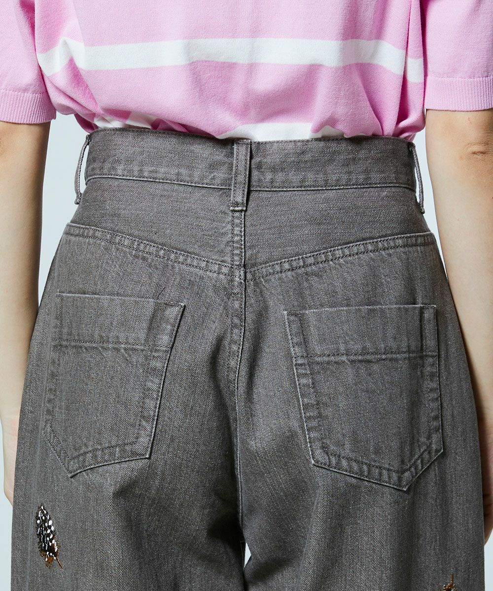 DSC / フェザー刺繍 デニムパンツ(SALE) BOTTOMS Night STORE | ダブル
