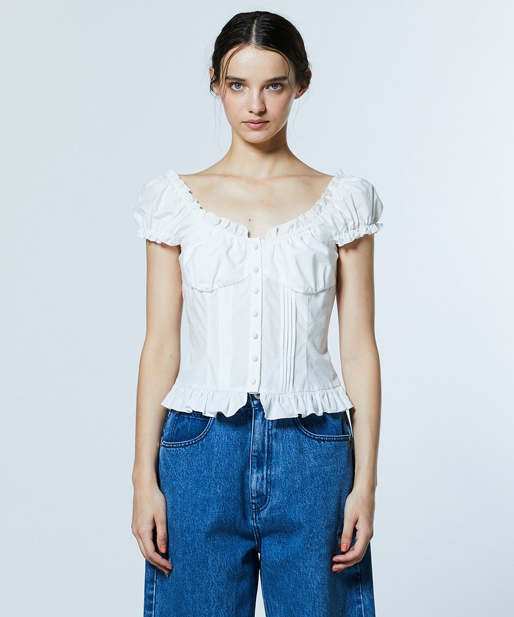 DSC / シャーリングオフショルトップス TOPS Night STORE | ダブル