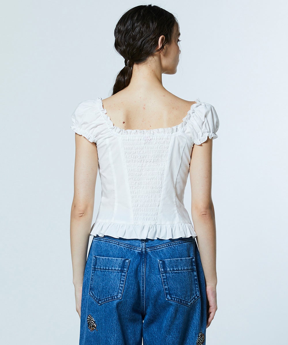 DSC / シャーリングオフショルトップス TOPS Night STORE | ダブル