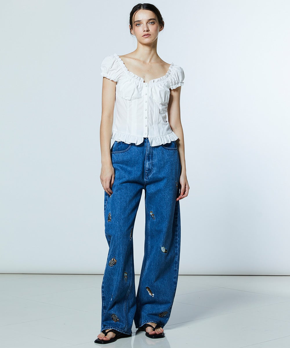 DSC / シャーリングオフショルトップス TOPS Night STORE | ダブル