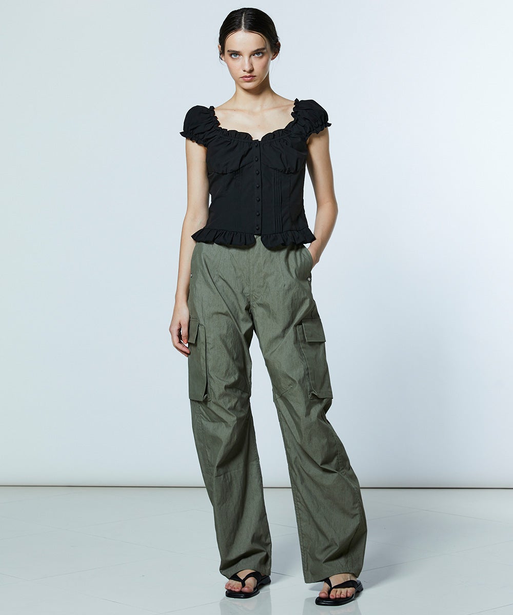 DSC / シャーリングオフショルトップス TOPS Night STORE | ダブル