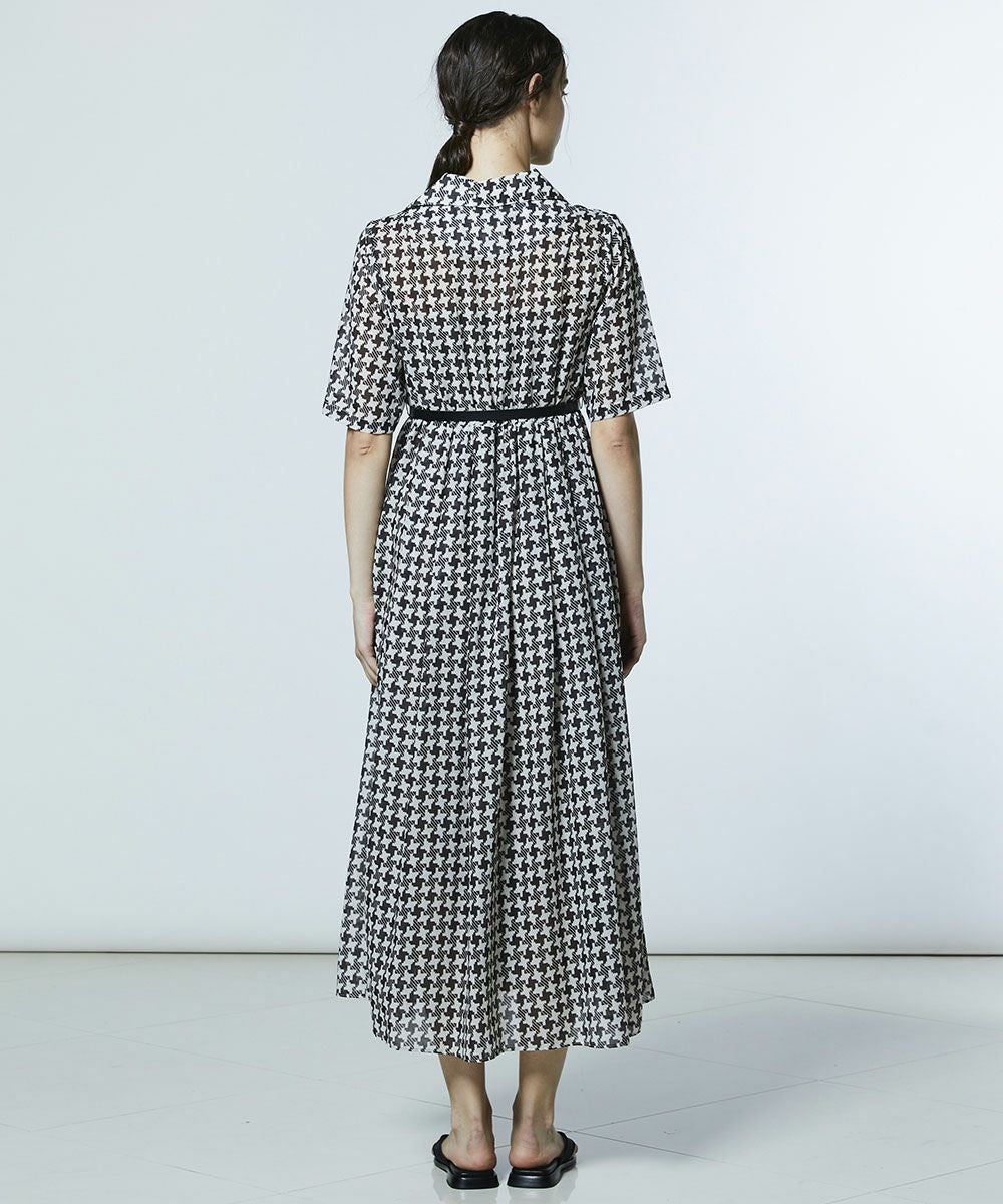 DSC / 幾何学柄 シフォンオープンカラーワンピース(SALE) DRESS Night
