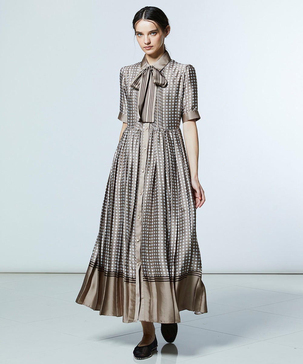POINT 10%】DSC / サテンプリーツボウタイワンピース DRESS Night