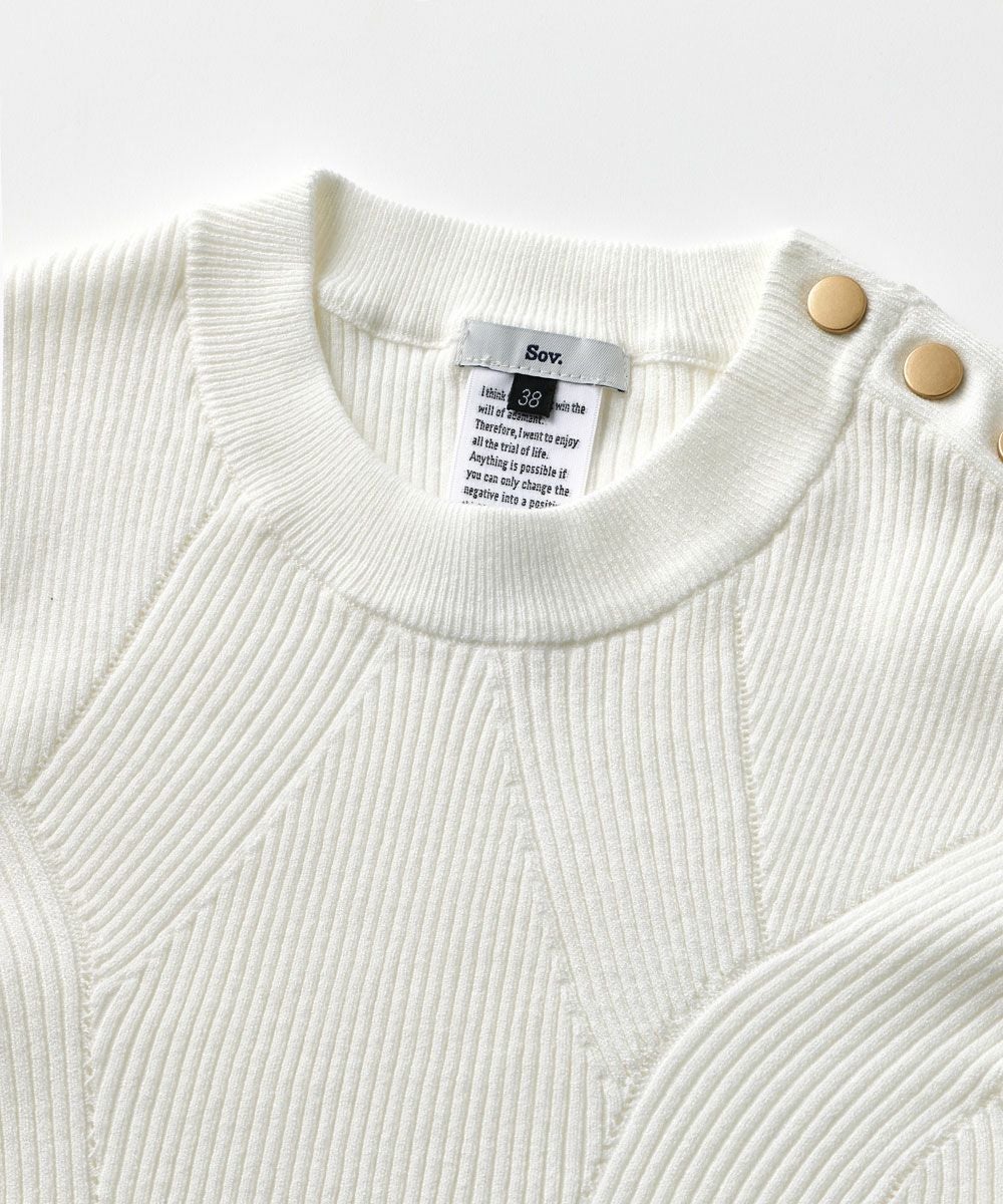ダブスタ/sov.♡ボタンニットトップス Sov. / 柄編みニットシャツ TOPS Night STORE | ダブルスタンダード