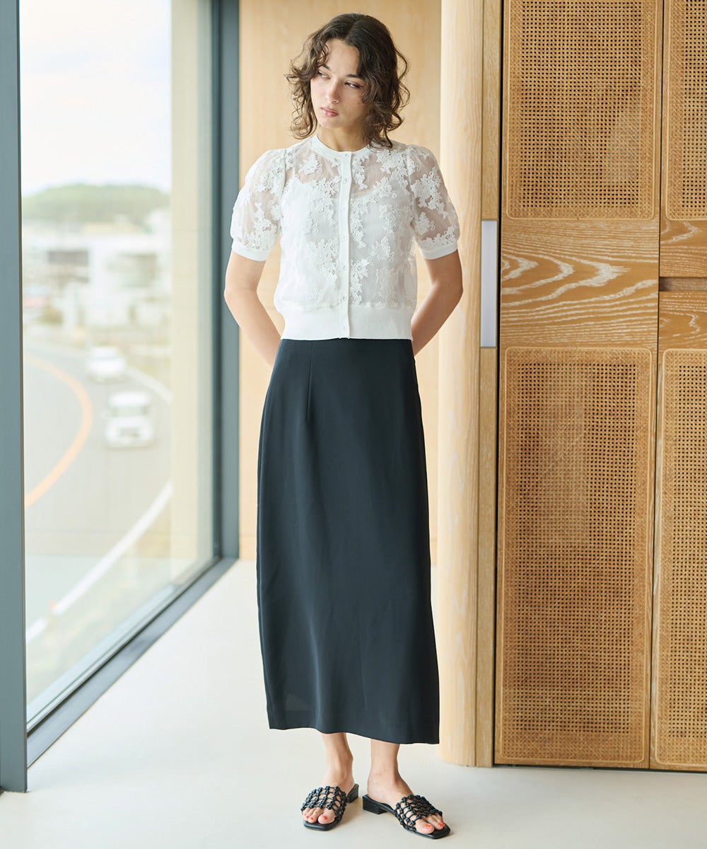 CORCOVADO / コード刺繍レース ショートカーディガン TOPS Night STORE