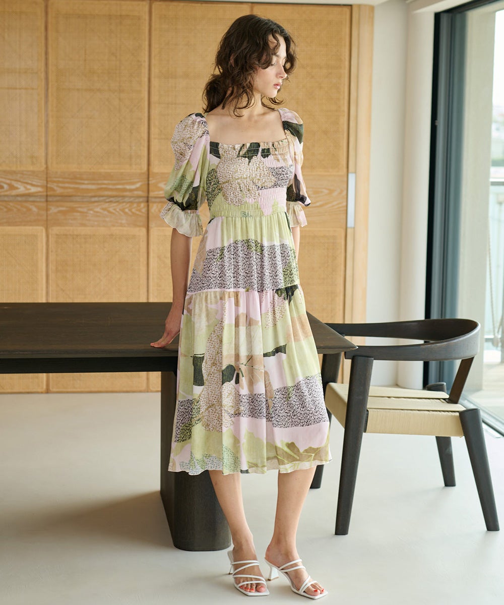 CORCOVADO / スクエアネック パフスリーブドレス DRESS Night STORE