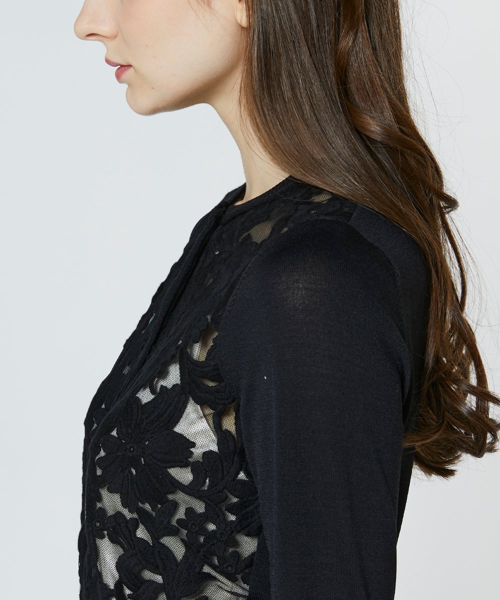 ダブスタ レースカーディガン 美品 Sov. / レースニットカーディガン TOPS Night STORE | ダブル