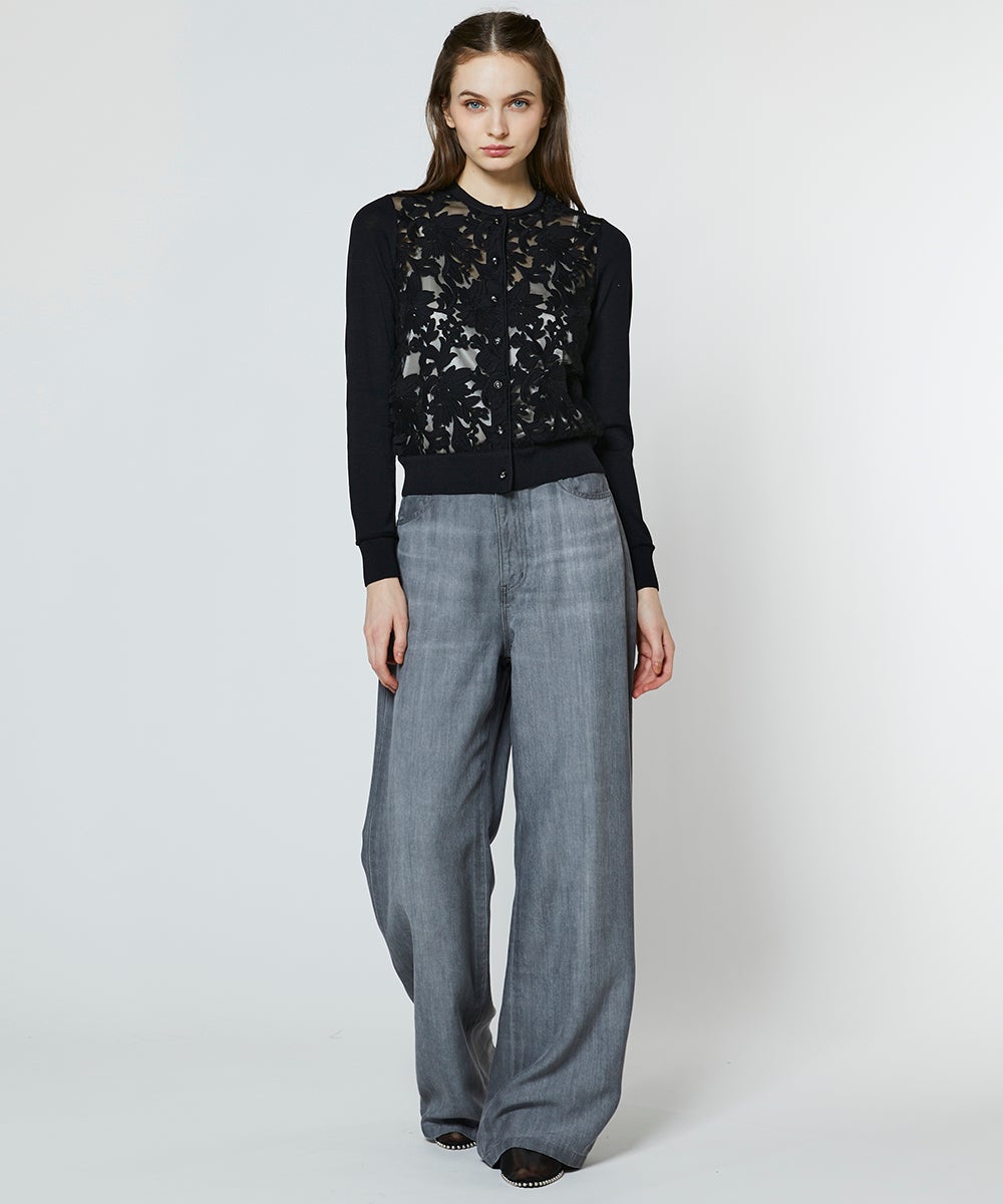 Sov. / レースニットカーディガン TOPS Night STORE | ダブル