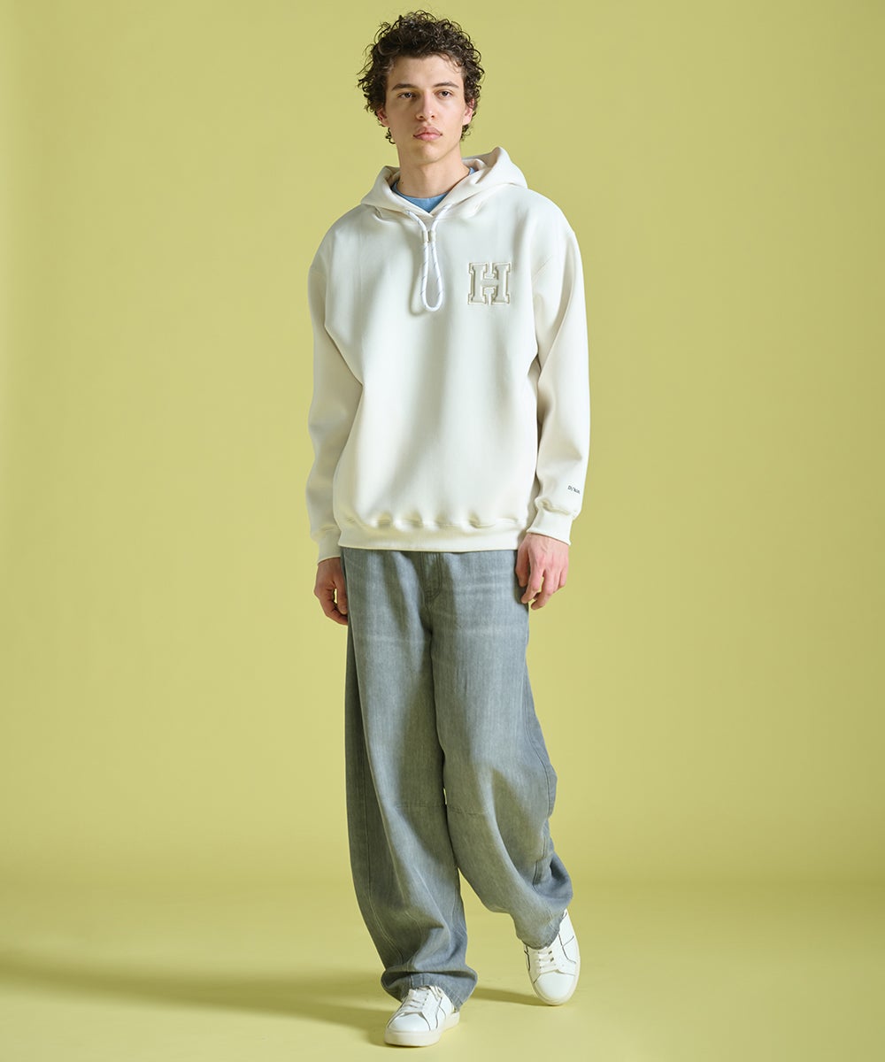 D/him H刺繍立体ロゴダンボールニットパーカー TOPS Night STORE