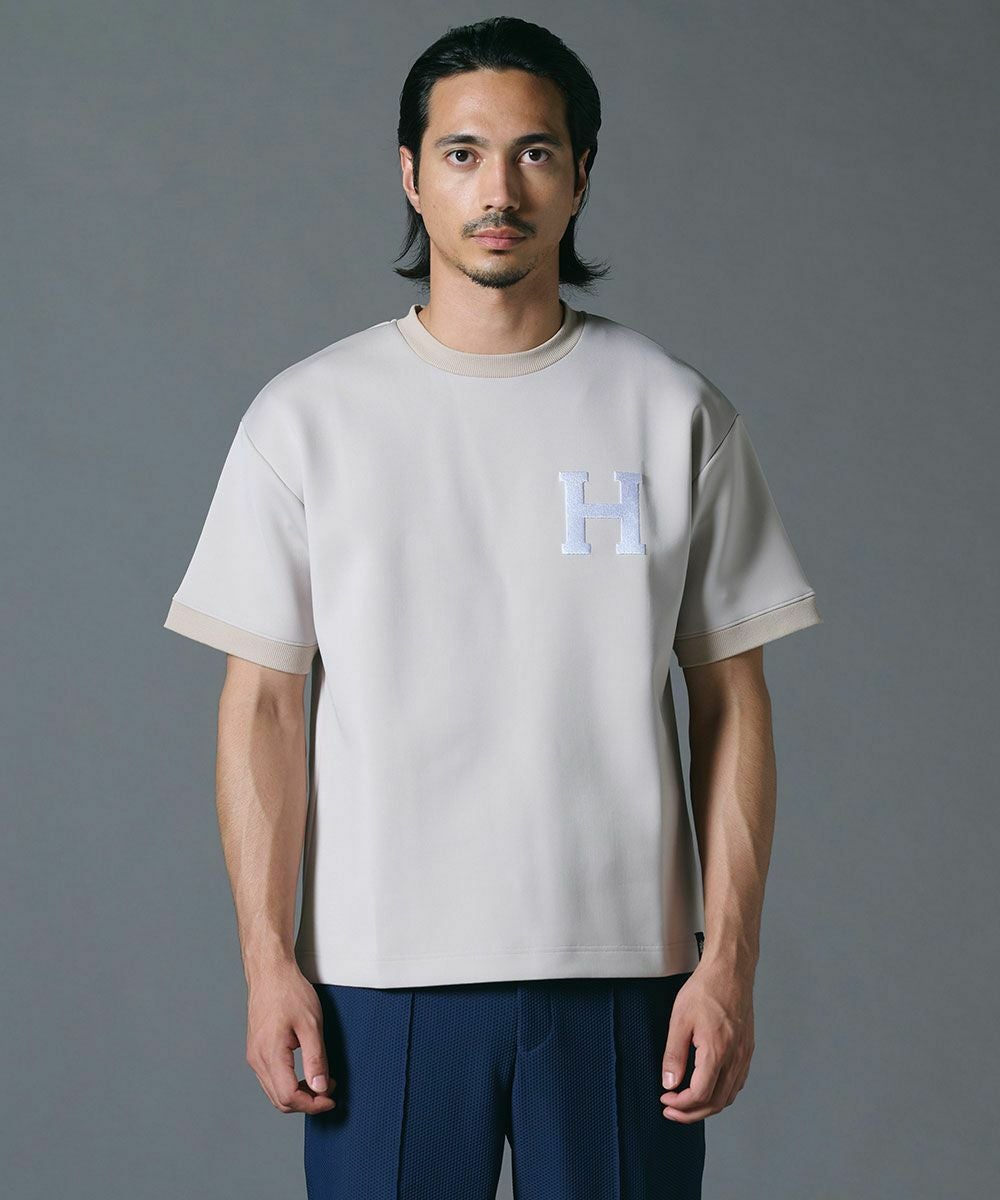 未使用級 ダブスタ ディーヒム 2024年 H刺繍スキューバニットブルゾン 黒 D/him H刺繍スキューバニットTシャツ TOPS Night STORE | ダブル