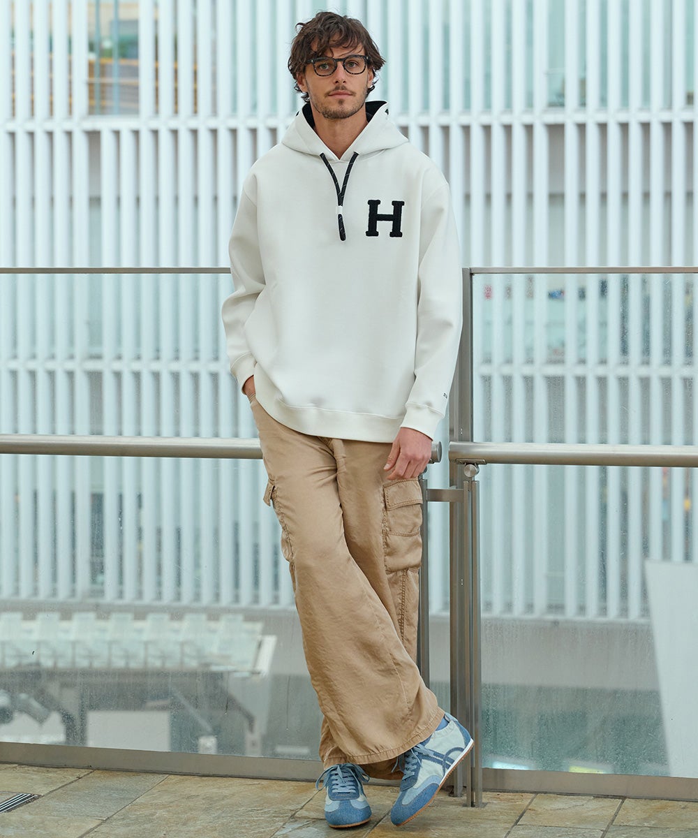 D/him H刺繍ダンボールニットパーカー TOPS Night STORE | ダブル