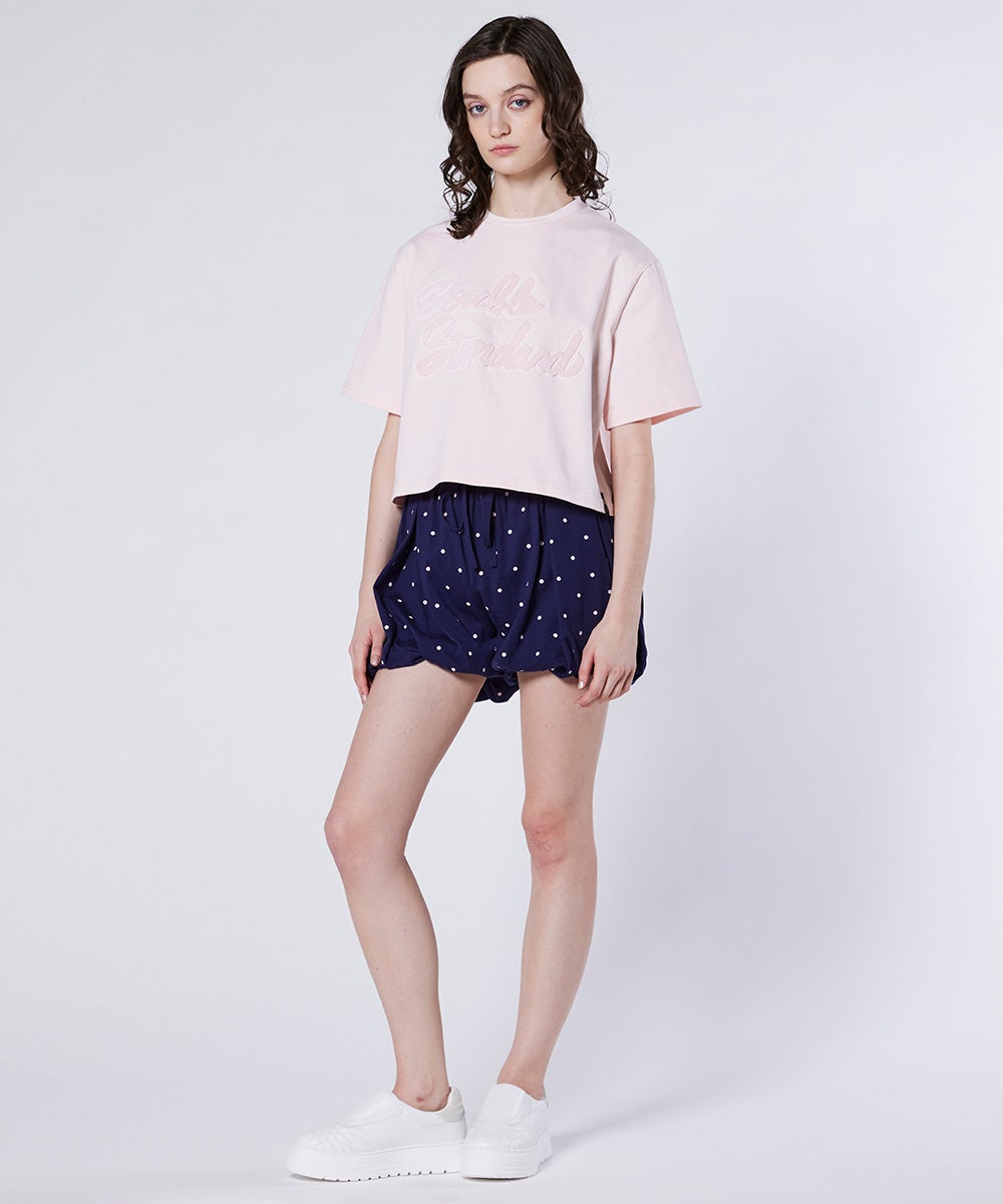 DSC / 筆記体ロゴ クロップド天竺Tシャツ TOPS Night STORE | ダブル