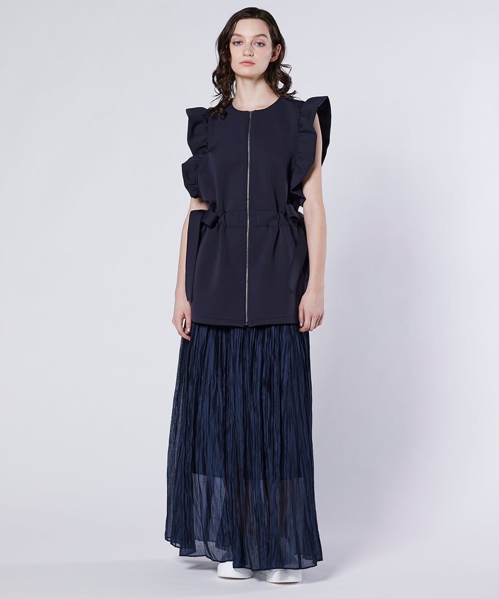 新品 yori バックリボン ベスト ネイビー Sov. / スキューバニット リボンベスト(WEB限定)(YOICHI)(SALE) NIGHT