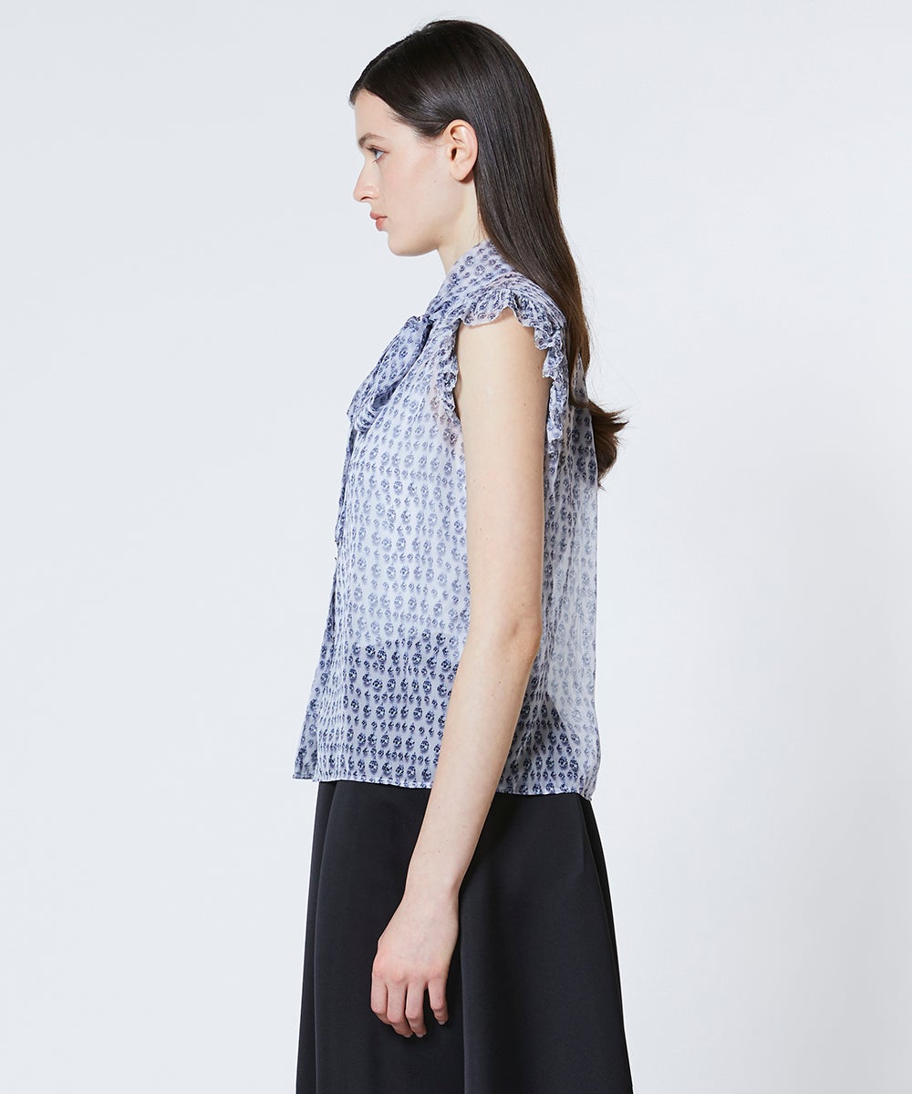 Sov. / ダイヤプリント シフォンボウタイブラウス TOPS Night STORE