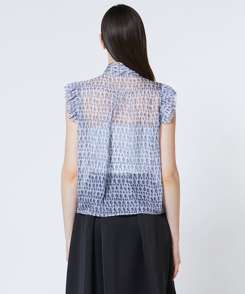 Sov. / ダイヤプリント シフォンボウタイブラウス TOPS Night STORE