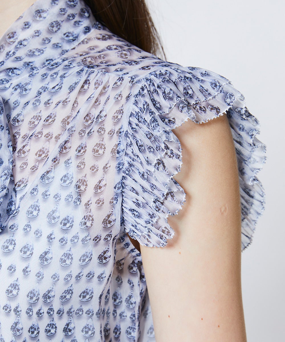 Sov. / ダイヤプリント シフォンボウタイブラウス TOPS Night STORE
