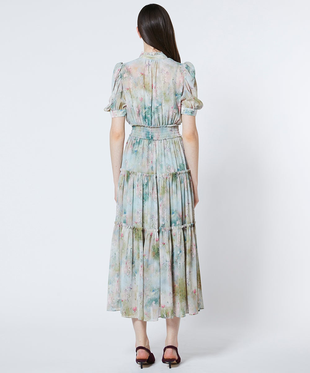 POINT 10%】Sov. / シフォンフラワーティアードワンピース DRESS Night