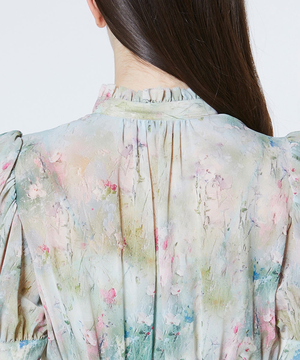POINT 10%】Sov. / シフォンフラワーティアードワンピース DRESS Night