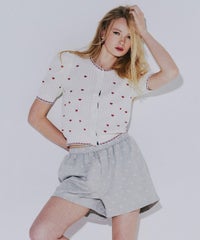 DSC / ハート刺繍パフスリーブサマーニット TOPS Night STORE | ダブル 