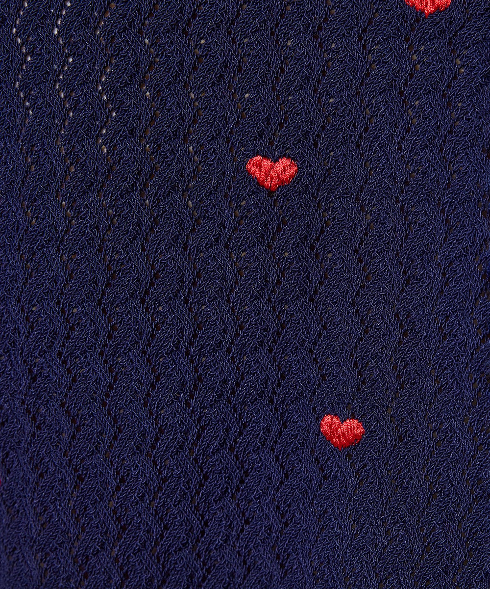 DSC / ハート刺繍パフスリーブサマーニット TOPS Night STORE | ダブル