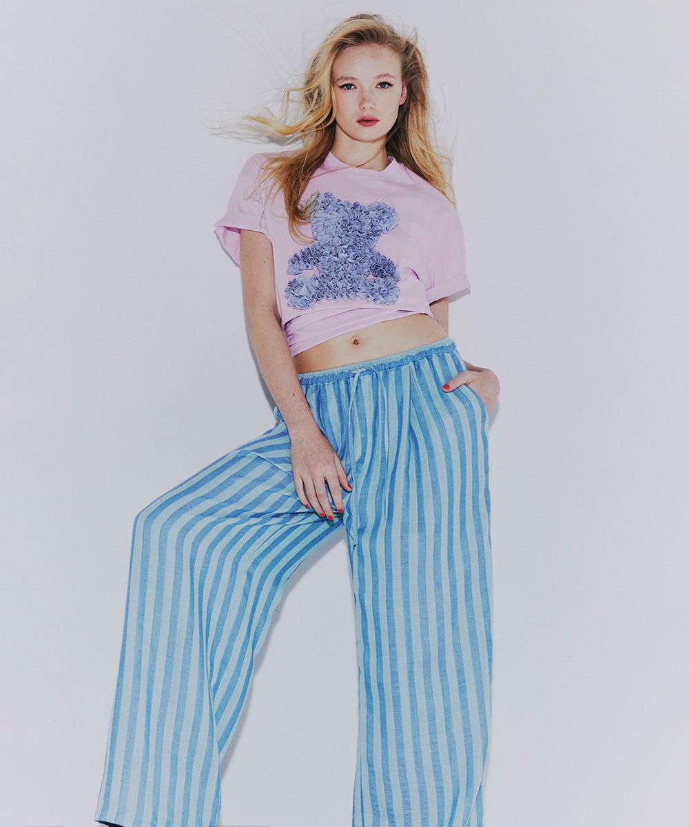 DSC / ベアフリル刺繍コットンTシャツ TOPS Night STORE | ダブル