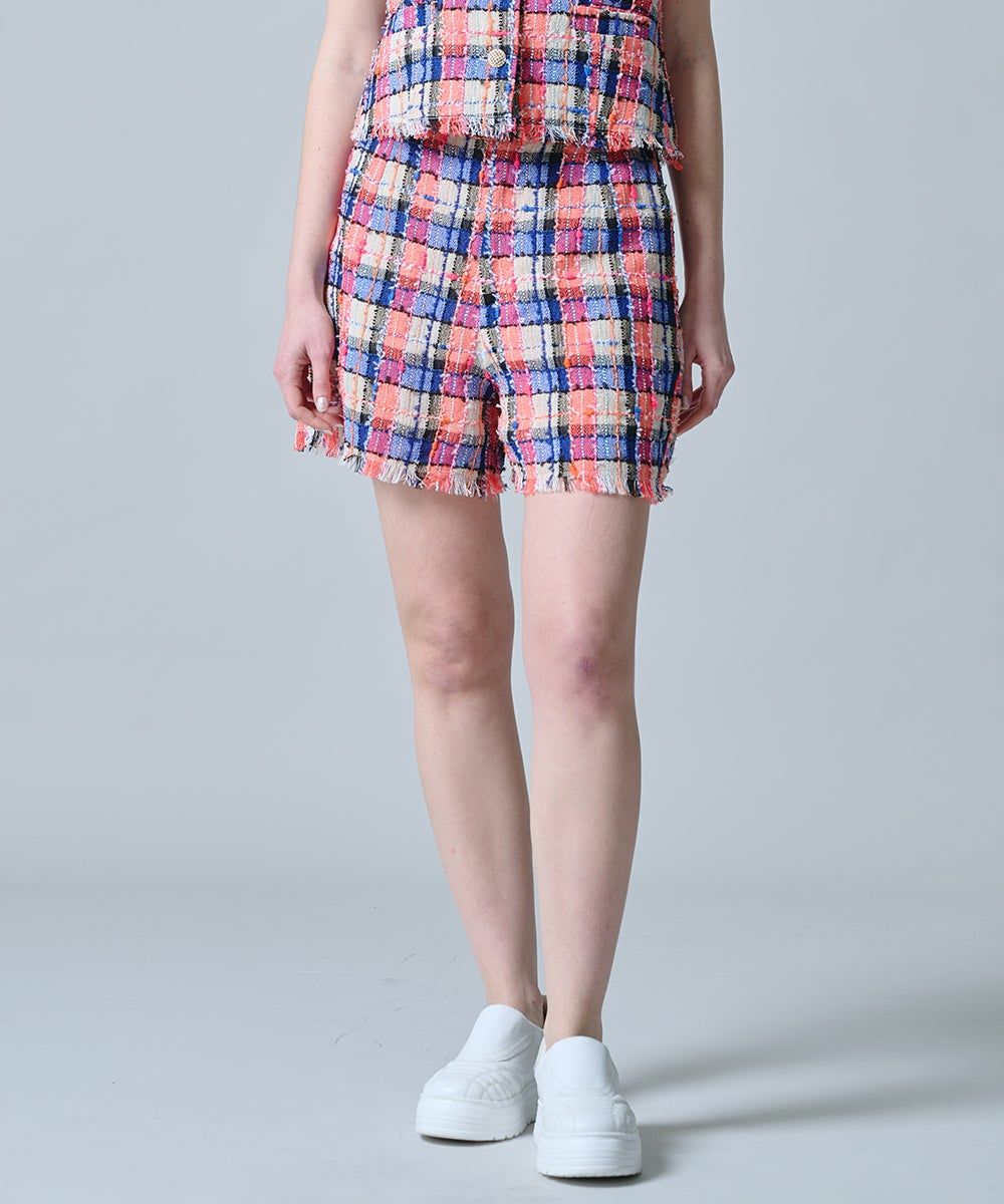 ベージュ×ピンク×ブルー