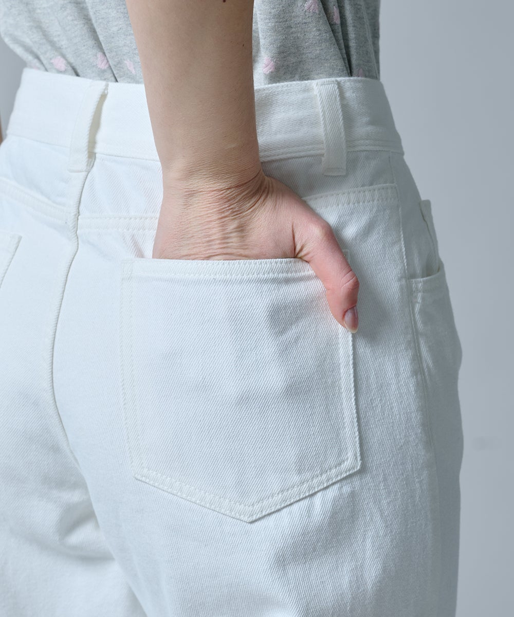 現行タグ✨バーバリー152(12y) ホワイトデニムパンツ　ロコボタン　XS〜S DSC / 12oz ワイドホワイトデニムパンツ BOTTOMS Night STORE | ダブル