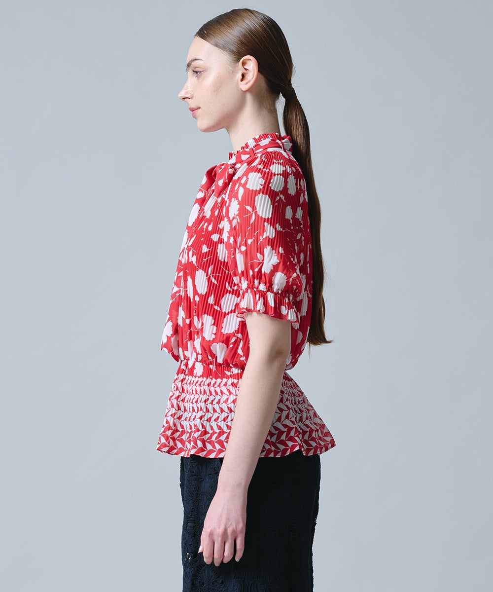 DSC / フラワーシフォンプリーツブラウス TOPS Night STORE | ダブル