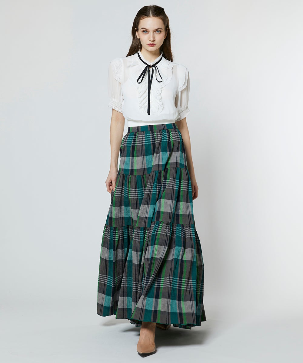 DSC / チェックティアードスカート(SALE) BOTTOMS Night STORE