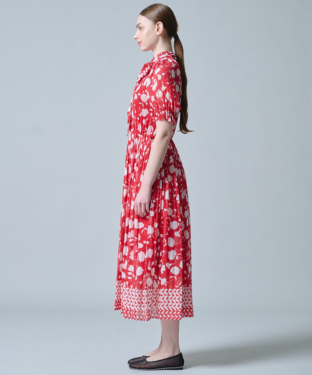 DSC / フラワーシフォンプリーツワンピース DRESS Night STORE