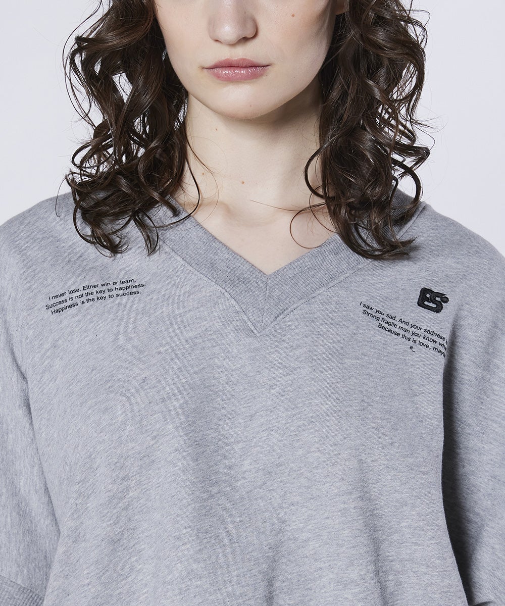 ESSENTIAL / 裏毛Vネックドルマンスリーブトップス TOPS Night STORE