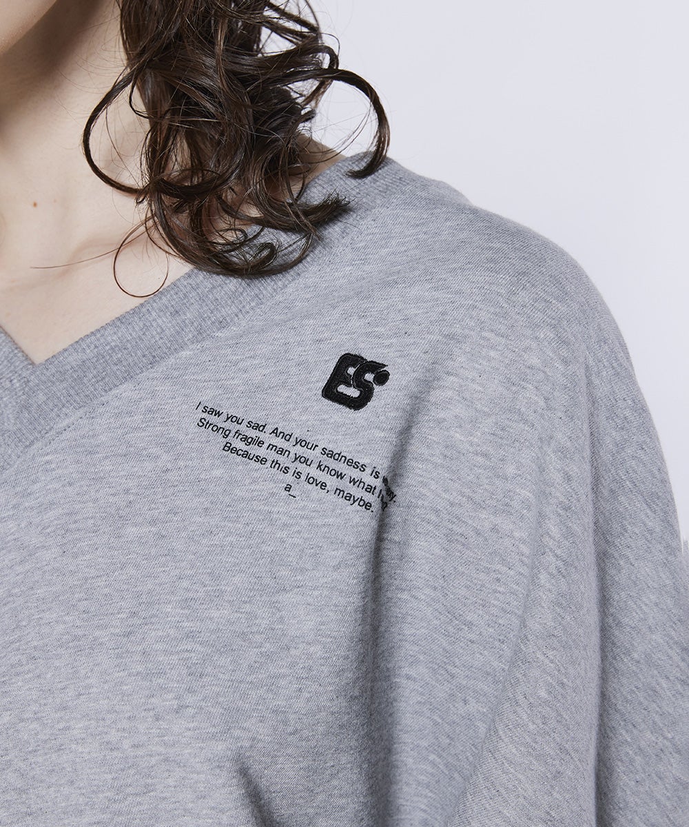 ESSENTIAL / 裏毛Vネックドルマンスリーブトップス TOPS Night STORE